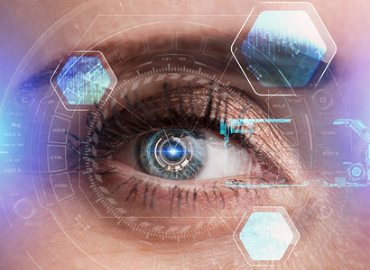 情报局人类眼神与未来的交界面技术插画