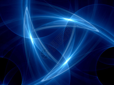 空间的蓝光曲线计算机生成抽象图片