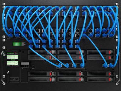 数据中心的网络服务器面板开关和接图片