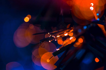 光纤红蓝灯散景通信技术背景图片
