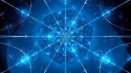 蓝光量子模型计算机生成的抽象背背景图片