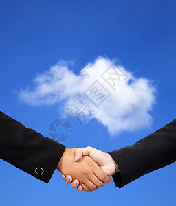 与云计算概念的业务握手图片