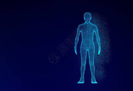 人造智能技术概念人工智能蓝背景人类模型图片
