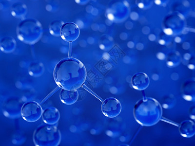 3d蓝色分子背景变图片