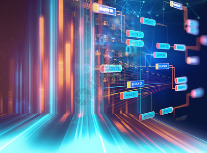 关于技术背景的连锁链网络和技术图片