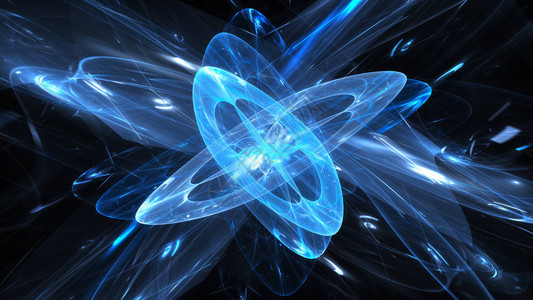 薛定谔蓝光闪亮的神奇数量计算机生成了抽象背设计图片