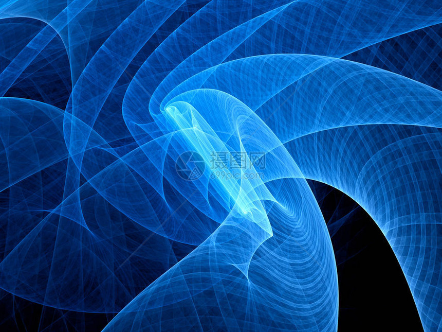 空间蓝光量子螺旋计算机生成抽象背景图片