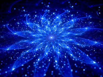 太赞了太空中的蓝光花朵计算机生成了抽插画