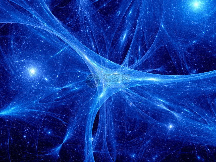 空间中发光的蓝色突触计算机生图片