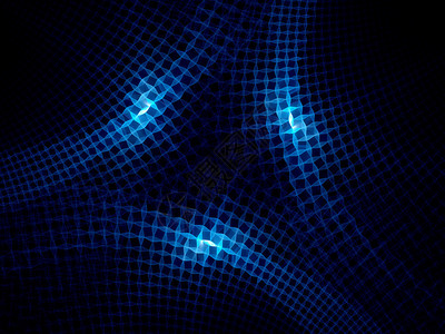 网格中浮蓝色三角形计算机生成抽象背景图片