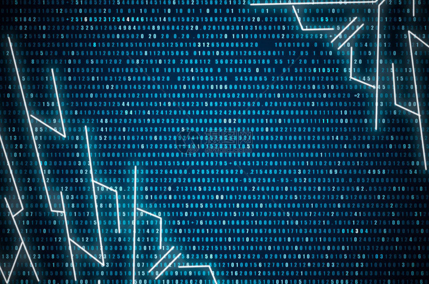 抽象的蓝色技术背景二进制计算机代码编程编码黑客概图片