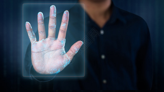 未来指纹扫描装置生物特征识别安全系统图片