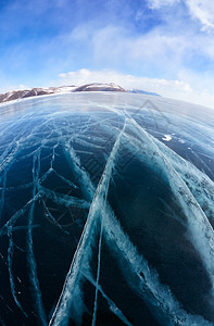 西伯利亚湖Baikal的冬季冰雪风景宽阔角度拍摄背景图片