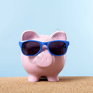 粉红小猪银行海滩旅行节图片