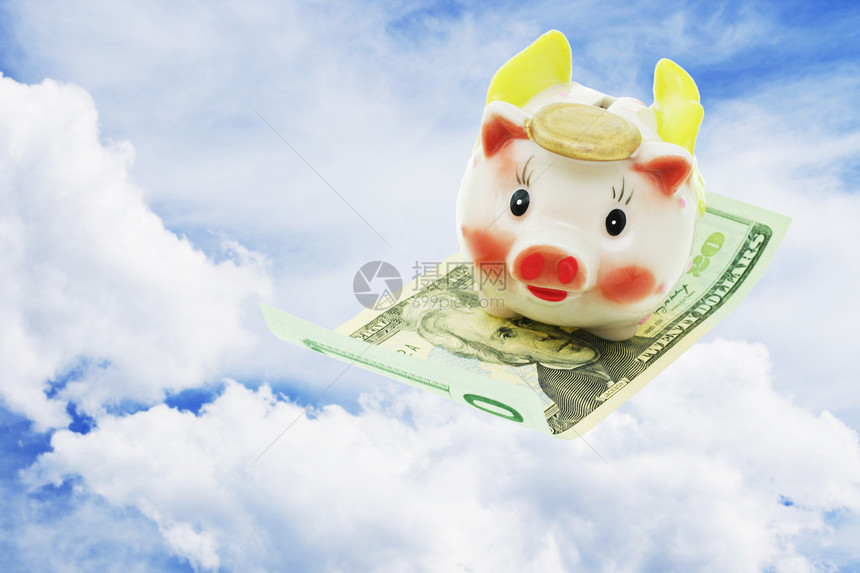 飞猪银行在开阔的天空上骑着2图片