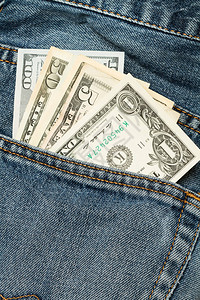 口袋里的美元钞票图片