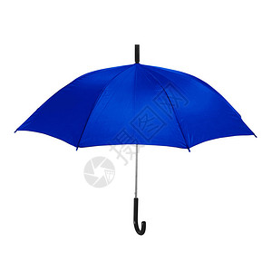 白色背景上孤立的蓝色雨伞图片