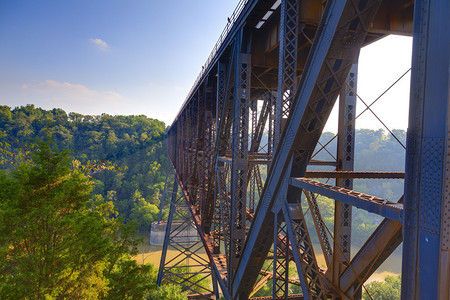 穿越肯塔基州高桥铁路丝图片