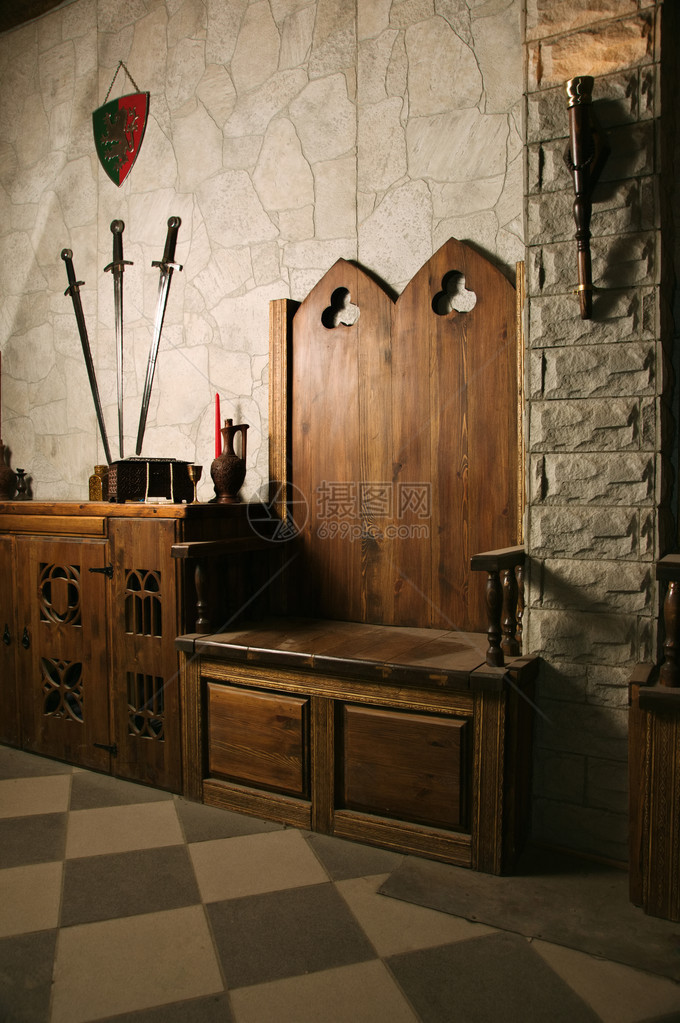 中世纪十字军城堡内部的图片图片