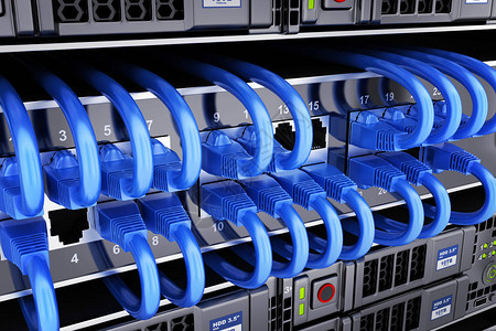 数据库和连接电缆服务器图片