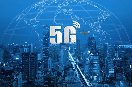 5G网络无线系统和智能手机智能城市通信网络图片