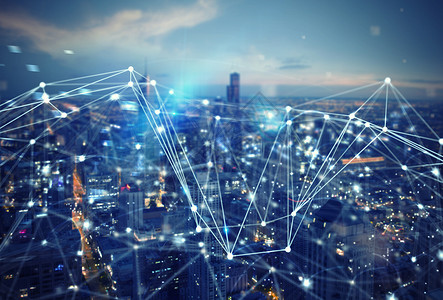 城市的快速互联网连线摘要技术图片