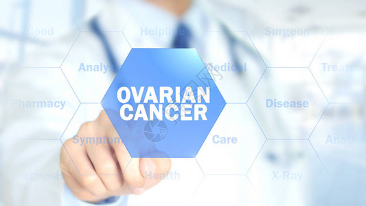 Ovarian癌症从事全息图界面运动背景图片