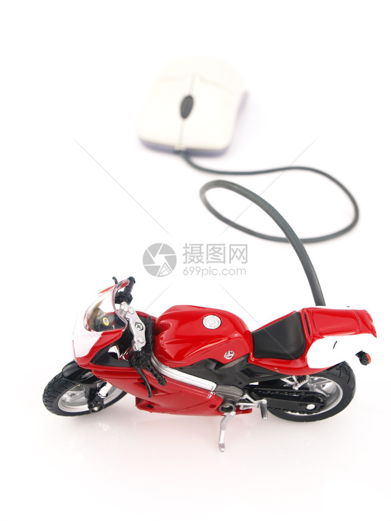 连接电脑鼠标的摩托车图片