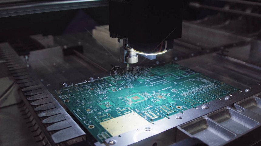 印刷电路板生产厂技术过程微芯片生产厂在图片