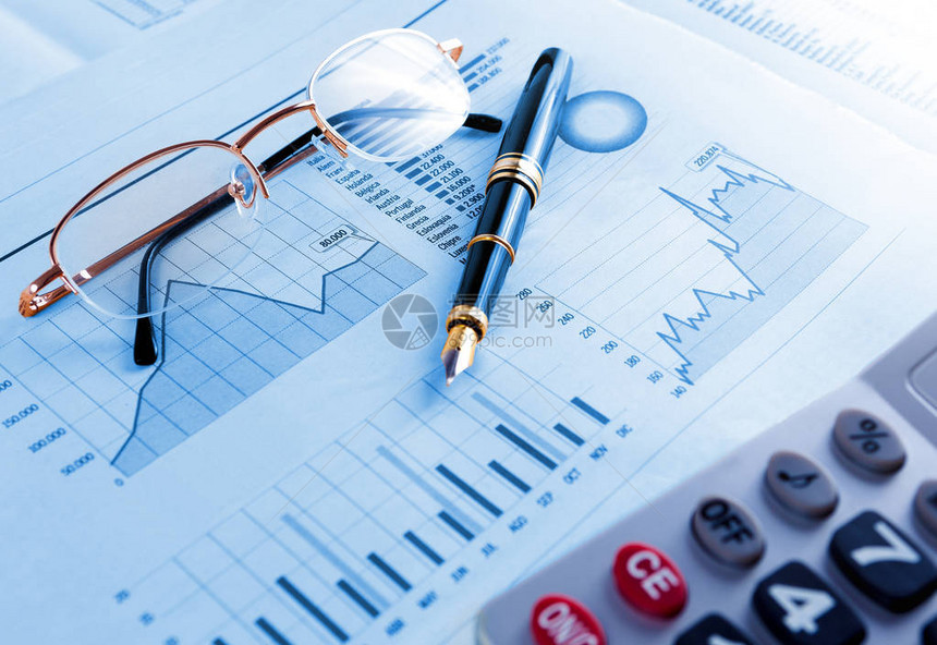 商业和金融概念银行会计和投资背景证券交易所和图片