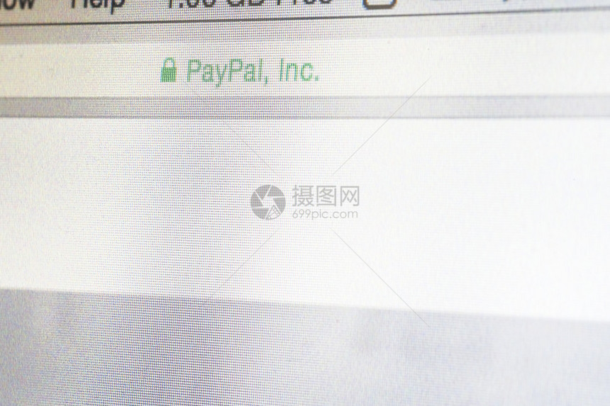 Paypal网站地址栏关闭在笔记本电脑屏幕上图片