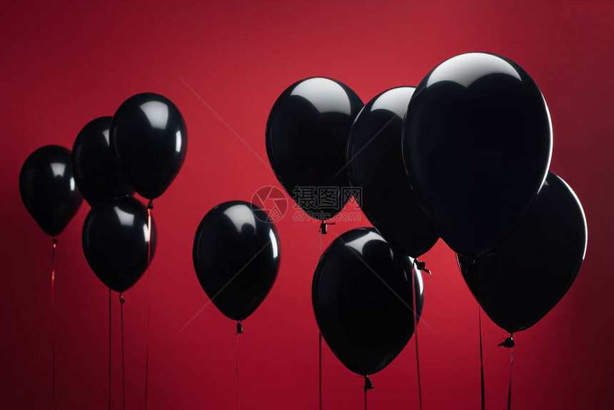 黑色星期五用红色黑气球作为黑图片