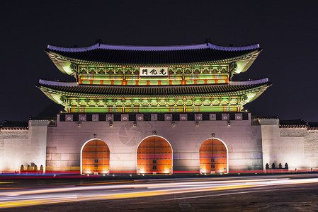 关门是南韩首尔庆博京贡宫的大门gongwamun图片