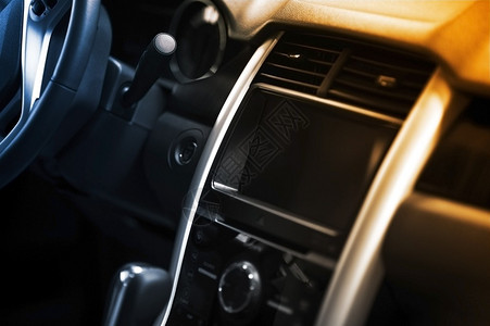 汽车Dash多媒体中心显示的中央控制台现代车辆内部设计图片