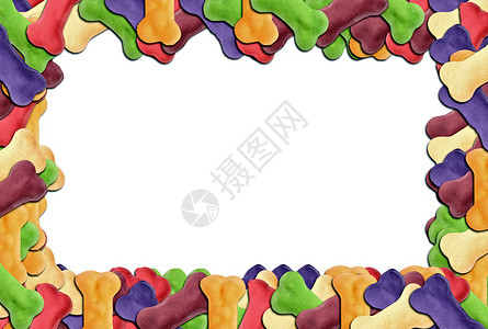 彩色的狗饼干框架为您的工作提供了一图片