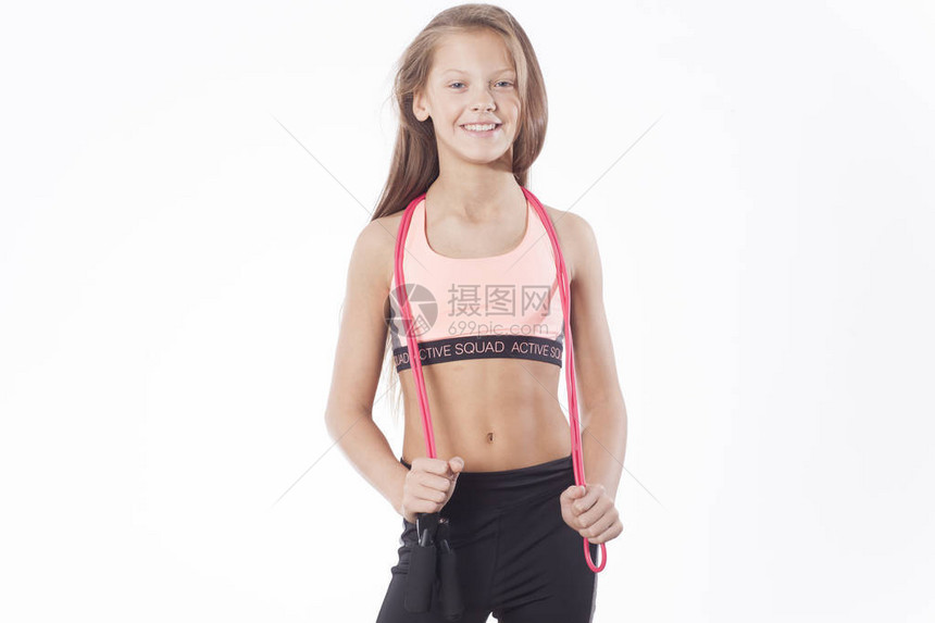 运动小女孩爱健身图片