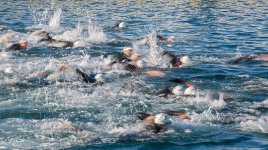 以Triathlon的速度游动背景图片