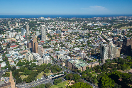 悉尼阳光明媚的天气晴朗向东看阿连兹竞图片