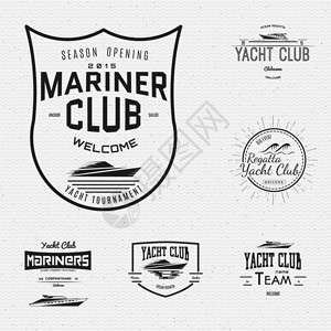 游艇俱乐部徽章标识和任何用途的标图片