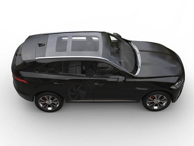 新的黑色现代SUV光亮的黑色新式SUV图片