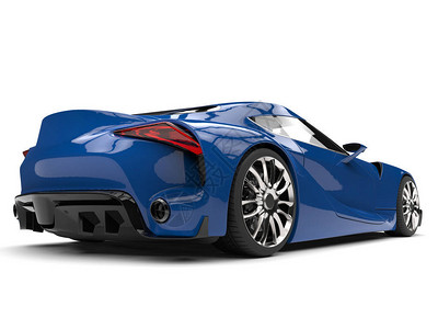 美丽的西兰蓝色现代超级运动车后设计图片