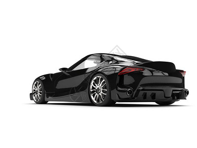 豪华轿跑微妙的黑色现代豪华跑车尾视图设计图片