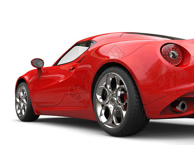 Carnelian红色运动车概念汽车尾图片