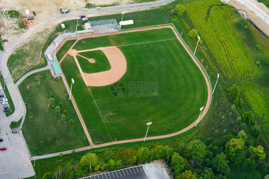 棒球场的高角度视图白天多伦安大图片