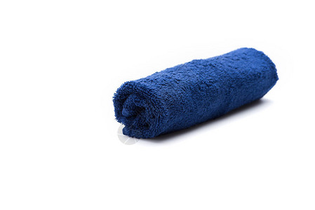 白上隔离的蓝毛巾健背景图片