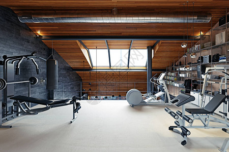 阁楼的健身房3D图片
