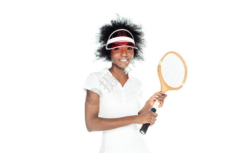 年轻快乐的女子网球运动员在图片