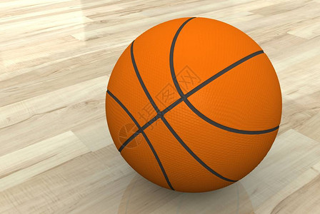 3d使木地板上的篮球成为背景图片