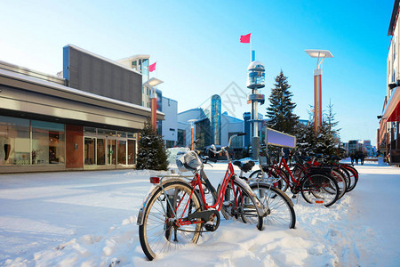 芬兰拉普兰Rovaniemi冬季雪地图片