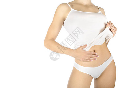 女身穿白色瘦薄内裤图片
